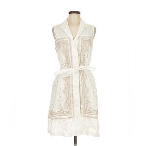 Banana Republic White Embroidered Sleeveless Cotton Dress – Size M
